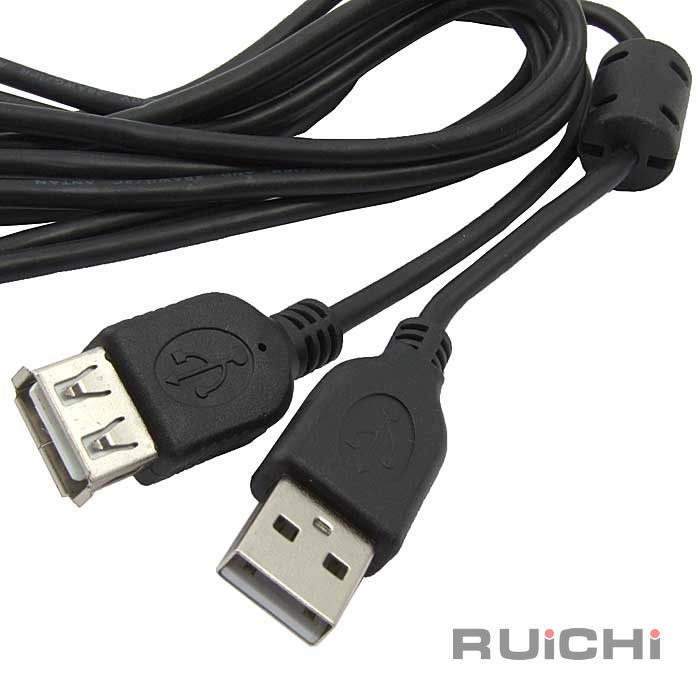 Кабель компьютерный USB соединительный с фильтром RUICHI USB-AF-USB-A(m), 1.8 м