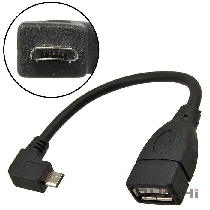 Кабель компьютерный переходный USB RUICHI USB AF-Micro USB, угловой 90°