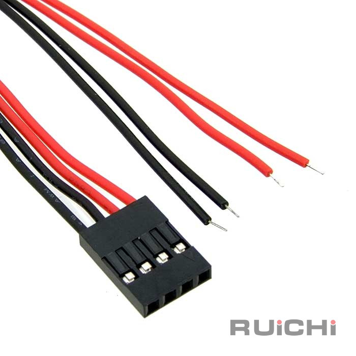 Межплатный кабель питания (розетка-под пайку) RUICHI BLS-4, AWG26, с шагом 2,54 мм, 0.3 м