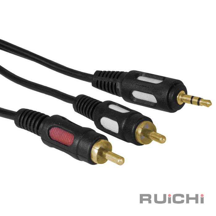 Аудио-видео шнур RUICHI Stereo 3,5 мм - 2 RCA, 1.5 м