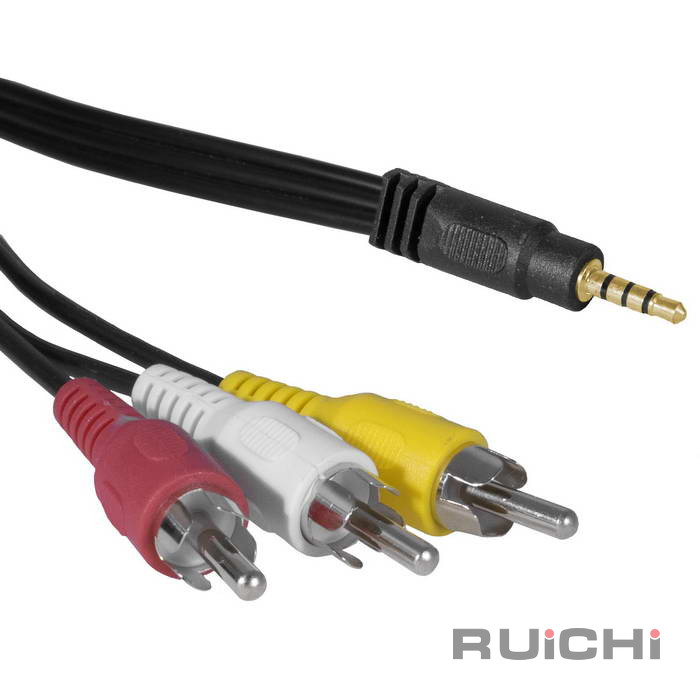 Аудио-видео шнур RUICHI Stereo 3,5 мм - 3 RCA, 3 м