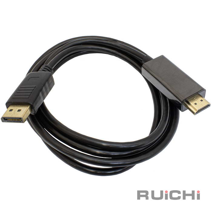 Кабель RUICHI DP-HDMI-1.5M, DisplayPort (m) (прямой) - HDMI (m) (прямой), 1.5м, черный
