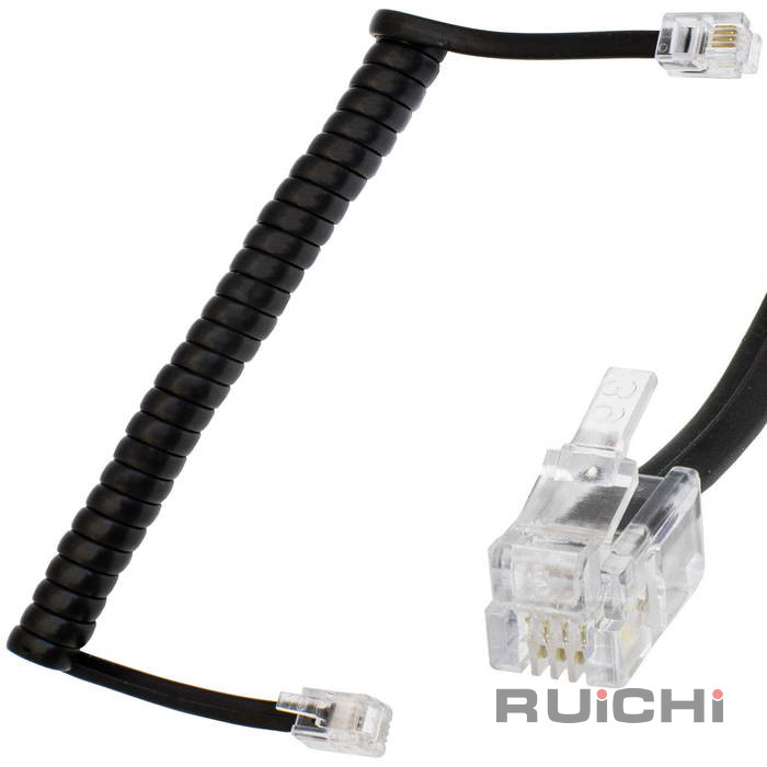 Витой кабель RUICH RJ-10 (4P4C), длина 1 метр, черный