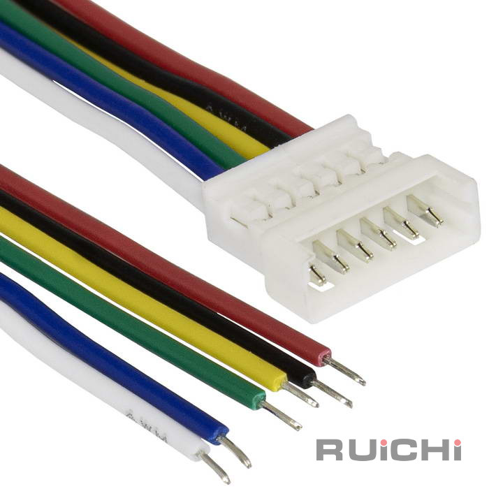 Разъём контактный RUICHI  SH 1,25mm 6pin 100mm M (штекер) с 6 контактами 26AWG 10 см