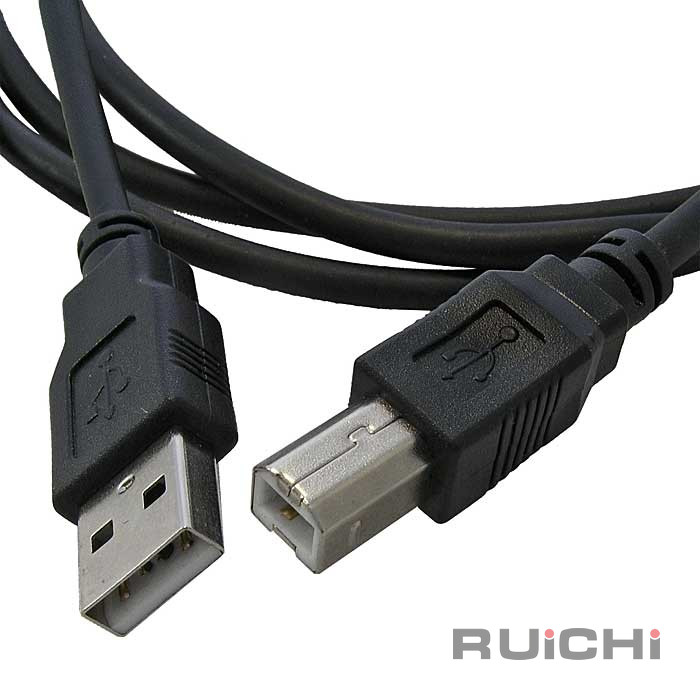 Компьютерный шнур RUICHI USB-B(m)-USB-A(m), 1.5 м, чёрный