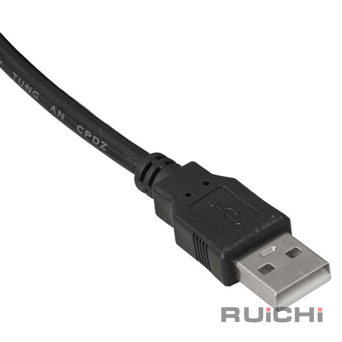 Компьютерный шнур RUICHI USB 2.0 A(m)-mini USB B(m), 1.8 м, чёрный