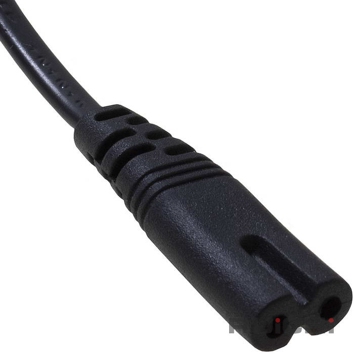 Шнур сетевой 2-х полюсный прямой RUICHI, вилка CEE7/16 - розетка IEC C7, 1.8 м, 2x0.5 мм2, чёрный