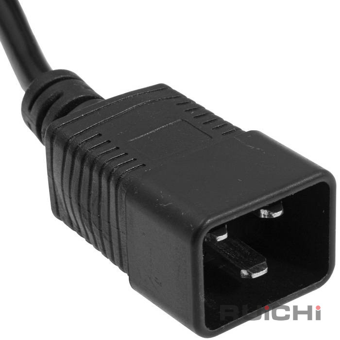 Шнур сетевой 3-х полюсный RUICHI SCZ, гнездо IEC C19 - вилка IEC C20, 3 м, 3x1.5 мм2