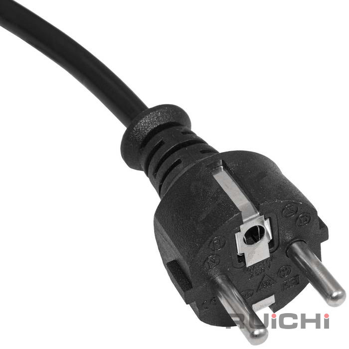 Шнур сетевой 3-х полюсный RUICHI SCZ, гнездо прямое IEC C19 - вилка прямая Schuko, 3 м, 3x1.5 мм2, 16 A