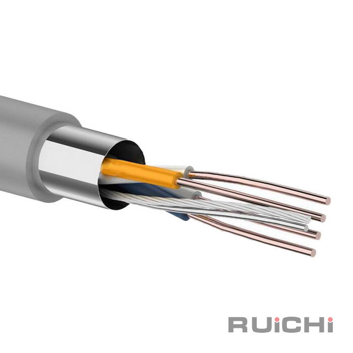Кабель витая пара FTP 2х2х0,5 мм RUICHI, 24AWG, ССА/HDPE/PVC, CAT5e, 100 МГц, серый, бухта 305 м