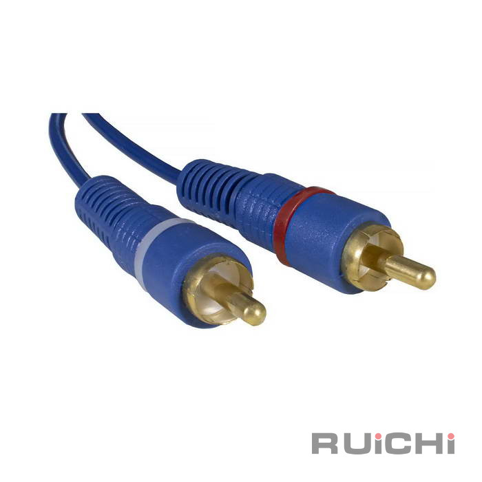 Аудио-видео шнур RUICHI 2 RCA - 2 RCA, 3 м, синий