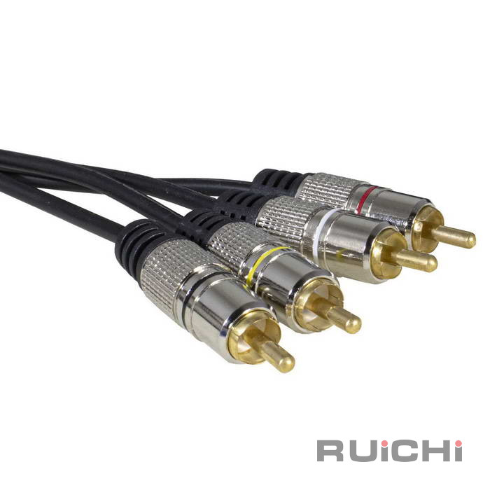 Аудио-видео шнур RUICHI 4 RCA - 4 RCA, 1.5 м, METAL GOLD