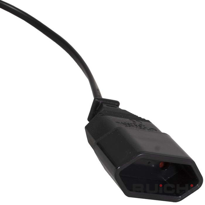 Удлинитель-шнур сетевой RUICHI Y001/ST2, розетка прямая-вилка угловая 90°, 2х0.5 мм2, 5 м,  черный