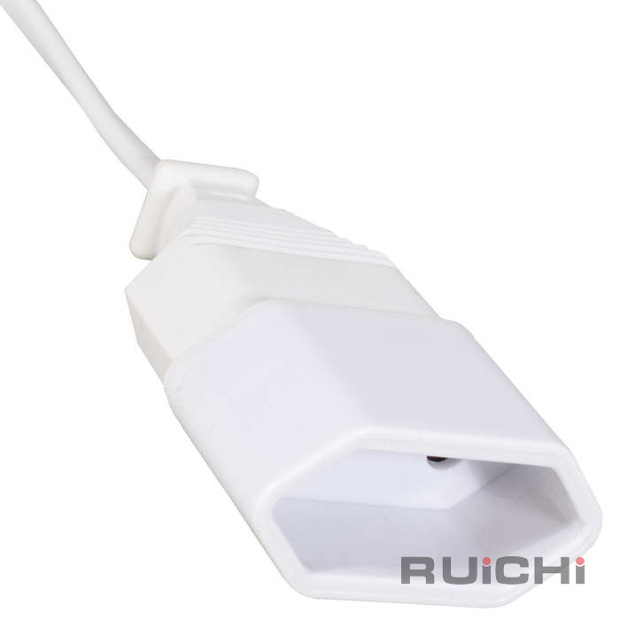 Удлинитель-шнур сетевой RUICHI Y001/ST2, розетка прямая-вилка угловая 90°, 2х0.5 мм2, 5 м,  белый