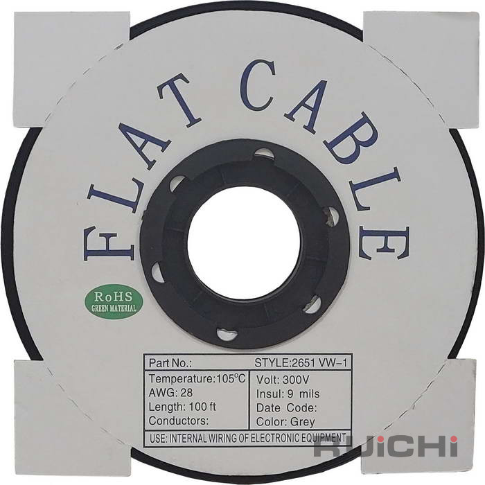 Кабель ленточный RUICHI, 10-проводный, шаг 1,27 мм, жила CU, изоляция PVC, цвет чёрный