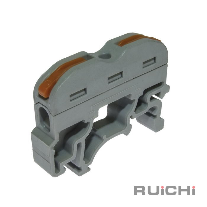 Клемма зажимная проходная безвинтовая на DIN-рейку RUICHI PCT-211, 2-х ...