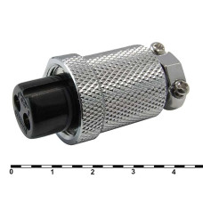 Разъём цилиндрический малогабаритный RUICHI GX18M-2A, 2 контакта