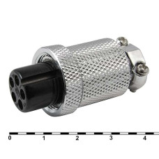 Разъём цилиндрический малогабаритный RUICHI GX18M-5A, 5 контактов