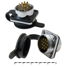 Разъём цилиндрический малогабаритный RUICHI GX25M-12H, 12 контактов