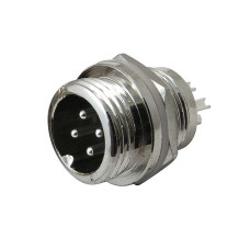 Разъём цилиндрический малогабаритный RUICHI GX12M-4B, 4 контакта