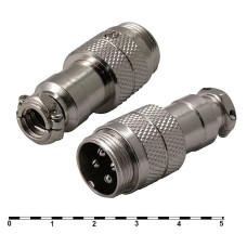 Разъём цилиндрический малогабаритный RUICHI GX16M-4, 4 контакта