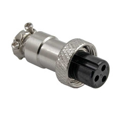 Разъём цилиндрический малогабаритный RUICHI GX12M-3A, 3 контакта