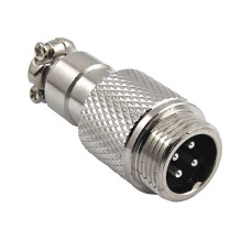 Разъём цилиндрический малогабаритный RUICHI GX12M-4, 4 контакта