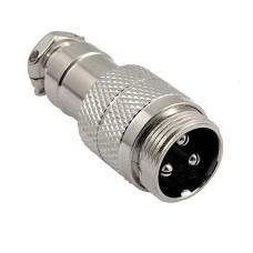 Разъём цилиндрический малогабаритный RUICHI GX16M-3, 3 контакта