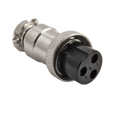 Разъём цилиндрический малогабаритный RUICHI GX16M-3A, 3 контакта