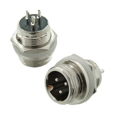 Разъём цилиндрический малогабаритный RUICHI GX12M-3B, 3 контакта