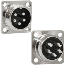 Разъём цилиндрический малогабаритный RUICHI GX16M-5F, 5 контактов