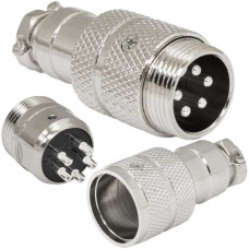 Разъём цилиндрический малогабаритный RUICHI GX16M-5, 5 контактов