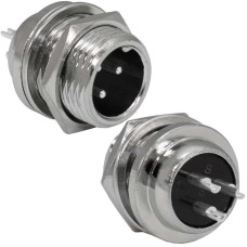 Разъём цилиндрический малогабаритный RUICHI GX12M-3C, 3 контакта