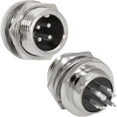 Разъём цилиндрический малогабаритный RUICHI GX12M-4C, 4 контакта