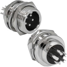 Разъём цилиндрический малогабаритный RUICHI GX12M-5C, 5 контактов