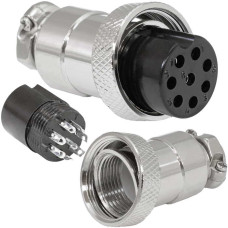 Разъём цилиндрический малогабаритный RUICHI GX20M-8A, 8 контактов