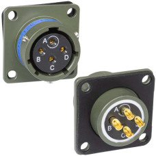 Разъём быстроразъёмный, блочная часть, гнездо, с байонетным соединением RUICHI SR18-12E-12-4SN, серия I, 4 контакта