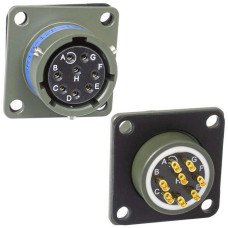 Разъём быстроразъёмный, блочная часть, гнездо, с байонетным соединением RUICHI SR18-12E-12-4SN, серия I, 8 контактов